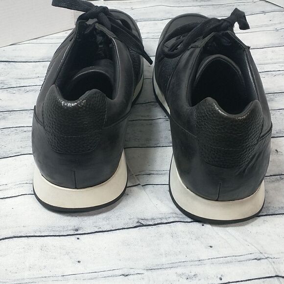 VINCE  Black Pace Leather Trainer SZ 12M - Picture 4 of 11